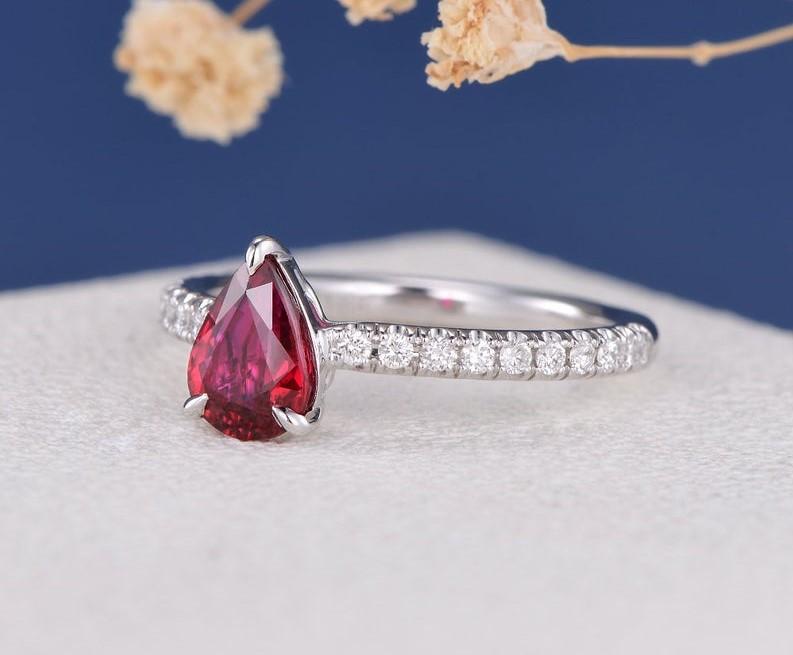 Ruby Halo Diamond Ring - McKenzie & Smiley Jewelers | Clarksville TN